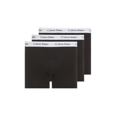Boxer "BRIEF 3 PACK", Herren, Gr. L (52), 3 Stk., Jersey, schwarz, Jersey, Obermaterial: 95% Baumwolle, 5% Elasthan, CALVIN KLEIN UNDERWEAR, unifarben, körpernah, Unterhosen, mit längerem Bein