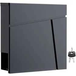 Wiltec, Briefkasten, Briefkasten V23 Anthrazit 370x105x370mm Schloss Zeitung pulverbeschichtet (37 x 102 x 37 cm)