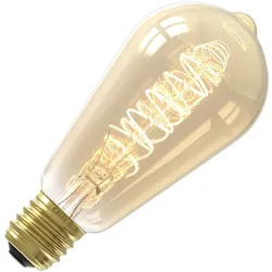 Calex | LED-Glühfaden | Große Fassung E27 | Rustikale ST64 | Gold | 5,5W
