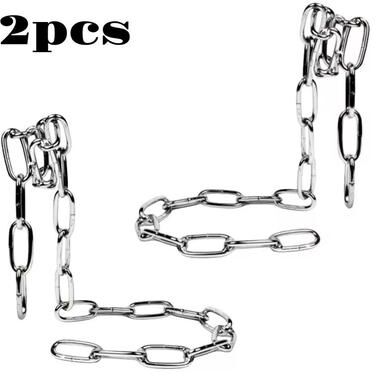 Uplift Treasures Creative Rope Wine Bottle Holder Snake Chain Suspension Display Rack For Home Decoration silver Chain (2 Pcs)