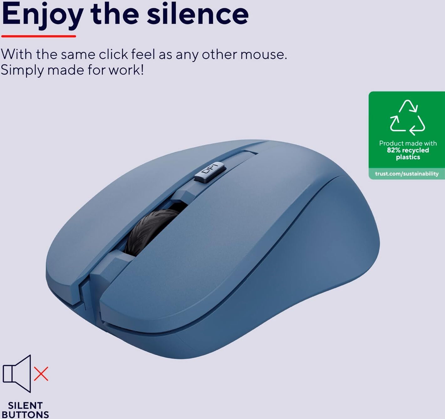 Trust Mydo Silent Wireless Mouse – Blue