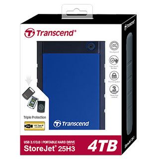 4TB Transcend StoreJet 25H3B TS4TSJ25H3B 2.5" (6.4cm) USB 3.0 Micro-B blau