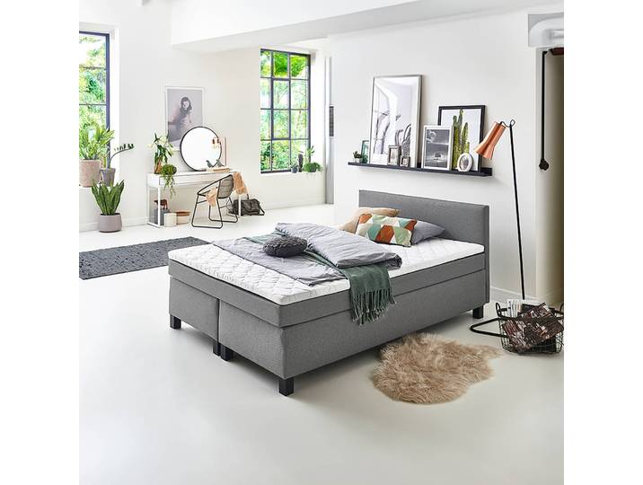 Sun Garden BX 1480 Philly Boxspringbett Holzwerkstoff/Stoff mit Federkernmatratze