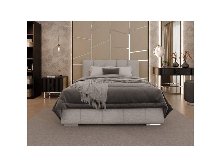 Homesy Polsterbett Zaira 140x200cm – Elegantes Polsterbett für modernen Wohnstil, Zonierte Multi-Taschen-Federkern (24cm), Sandfarben, Holz, Mode, 100x200 cm, Schlafzimmer, Betten, Polsterbetten