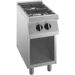 KBS Gastrotechnik Gas-Herd 2 Brenner je 6,0kW offener Unterbau