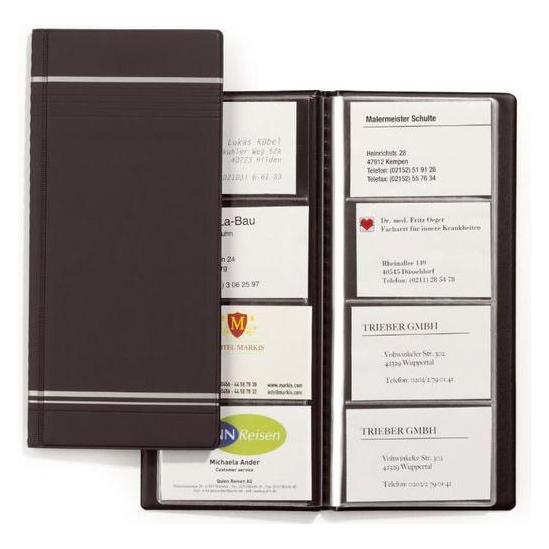 Durable Visitenkartenbuch Visifix für 96 Visitenkarten, Anthrazit (1x) (858158)