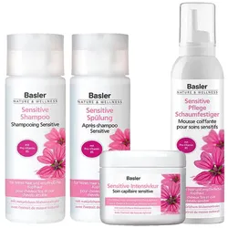 725ml basler Sensitive All-in Set (Shampoo 200ml + Spülung 200ml + Intensivkur 125ml + Schaumfestiger 200ml)