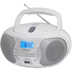 Sencor SPT 2700 WH weiss / Radio / UKW / Bluetooth / CD / USB / AUX, Bluetooth Lautsprecher, Weiss