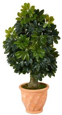 Nearly Natural "39"" Schefflera Artificial Tree in Terra-Cotta Planter (Real Touch) - 13"""