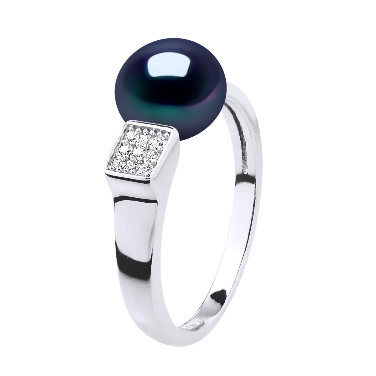Ring Verstelbare Zoetwater Parel sieraden 9-10mm Black 925