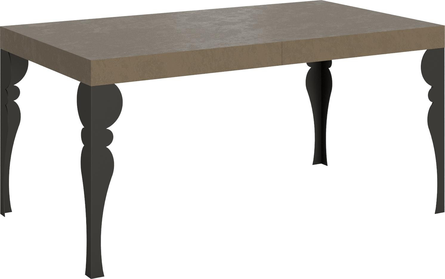 Itamoby Paxon uitschuifbare tafel, duivengrijs met antracietkleurige poten, B: 160 cm, L: 264 cm, D: 90 cm