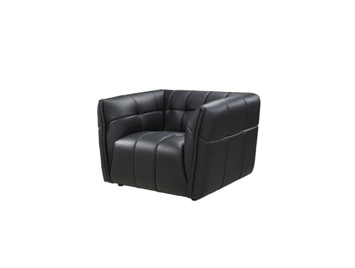 Fauteuil en cuir noir DUGORI