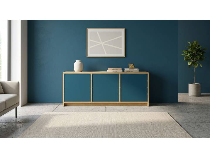 Blaues Sideboard von Pickawood Eiche Natur geölt