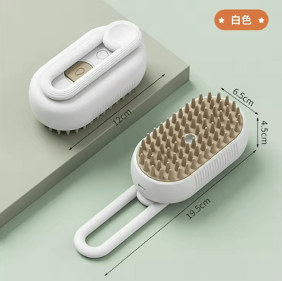 Uplift Curations Electric Pet Spray Comb Electric Hair Removal Comb With Anti Flying Massage Brush For Cats And Dogs white
