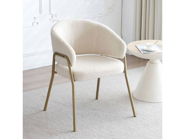 Chaise salle à manger blanche pieds dorés
