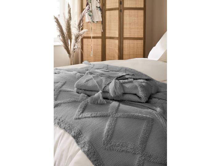 Plaid Boho 130 x 170cm Gris/Granit 100 % polyacrylique