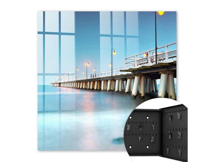 SCHLÜSSELBOX Schwarz 30x30 cm- Türöffnung nach rechts - Mole am Meer