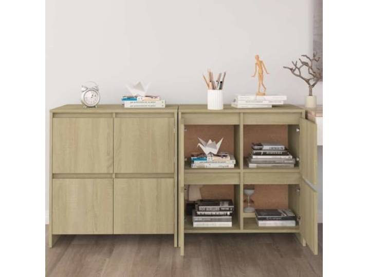 HEFZGDB Minimalistisches Sideboard mit Vier Türen und großer Ablagefläche – Robustes Sideboard für Wohnzimmer und Flur mit reichlich Stauraum, praktisch zur Aufbewahrung
