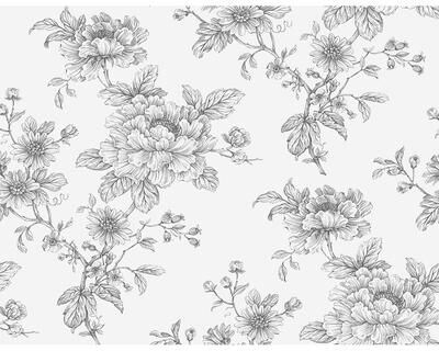 NextWall Sketched Floral Peel and Stick Wallpaper