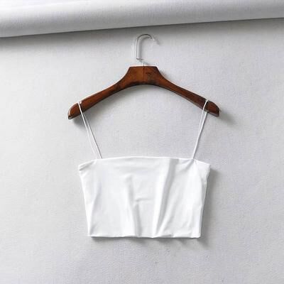 Silver Stone Store Sexy Elastic Cotton Camis, Summer Women's Crop Top, Sleeveless Short Tank Top Bar, Perfect For Hot Weather white m