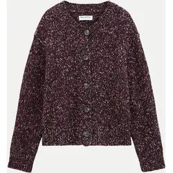 Tweed-Strickjacke Violett L