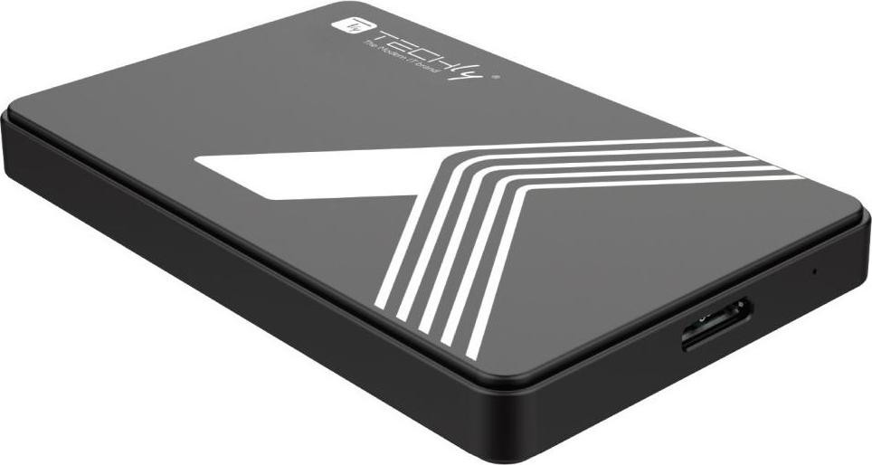 Techly I-CASE USB3-SL25TY behuizing voor 2.5 inch HDD/SSD, SATA naar USB-a, zwart