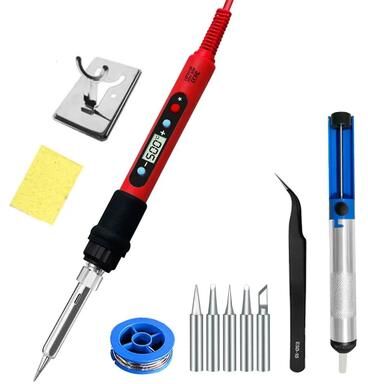 Inspired Finds PrecisionPro 80 W Digital LCD Soldering Iron Kit Adjustable Heat For Electronics & DIY 936r Set2 220v Eu Plug