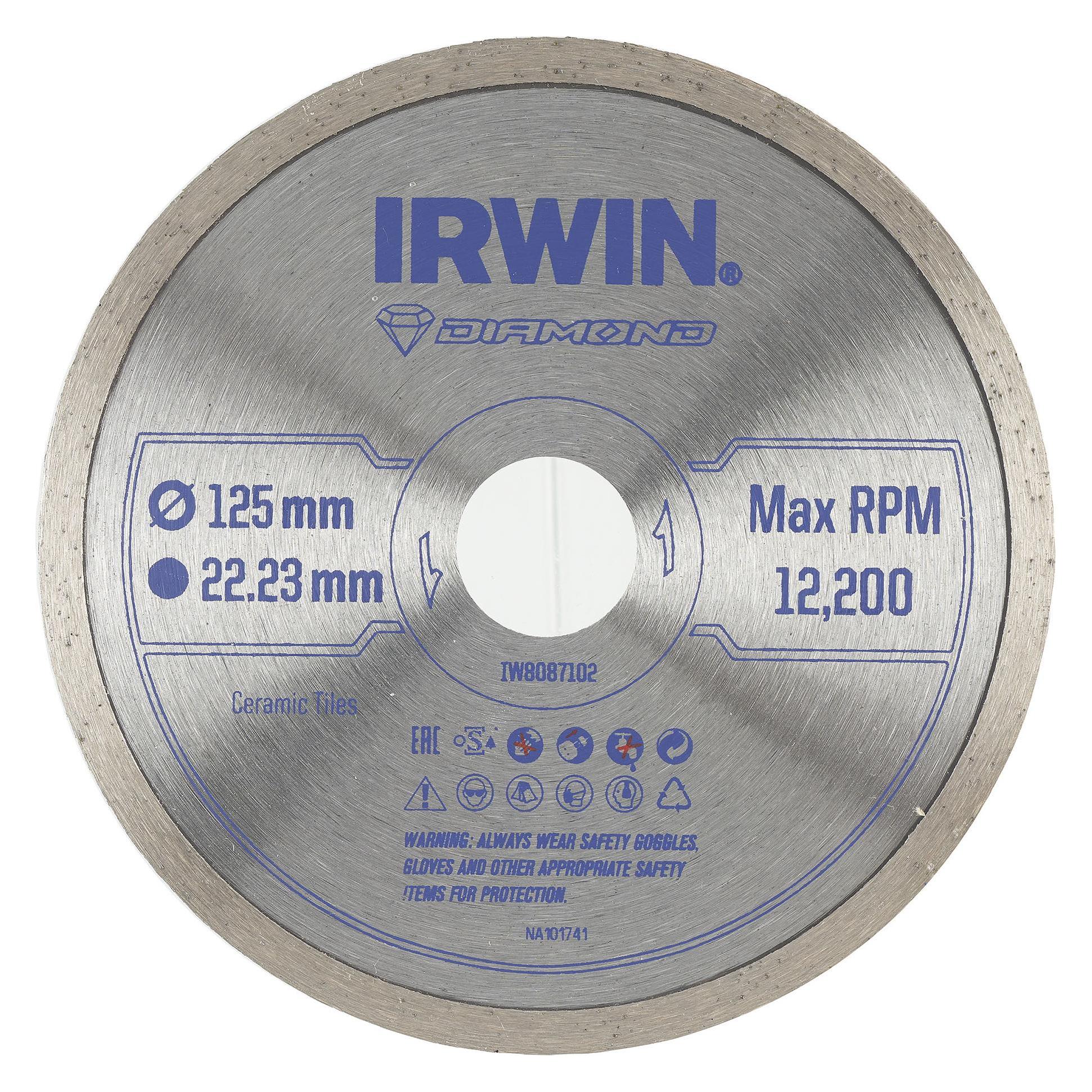 Irwin Diamond Disc 125 mm x 22,23 mm / voll für Boden- und Wandfliesen (37262652)