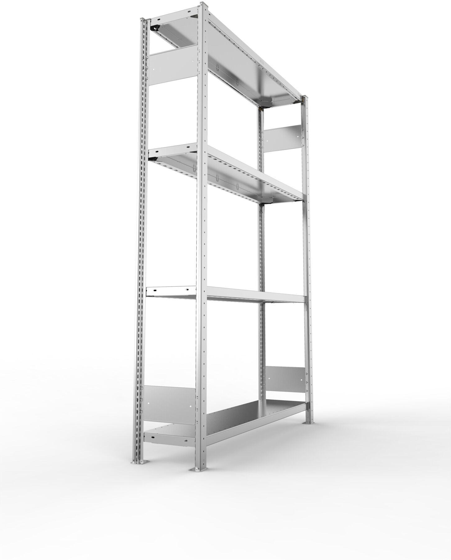 META S3 CLIP230 Fachbodenregal 2000x1300x300 mm, mit 4 Fachböden, beidseitige Bedienung, verzinkt (200185504)