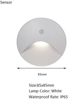 Inspired Finds SANDIY Embedded Motion Sensor Stair Light Wall Sconce Indoor And Outdoor Step Lighting (White, Round And Square Option 100x100mm Square Switch Contro cool White(5500 7000k)