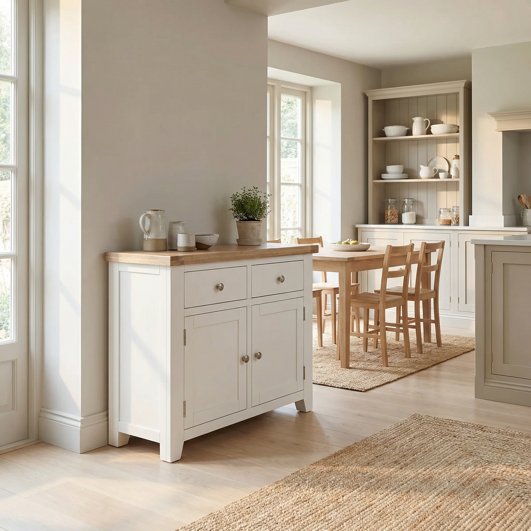 Burford 2 Door 2 Drawers Sideboard in Warm White