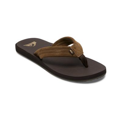Sandale QUIKSILVER "Carver Suede Core", Herren, Gr. 10 (43), braun (braun 1), Obermaterial: Leder / Außensohle: Synthetischer Gummi., Schuhe Zehentrenner
