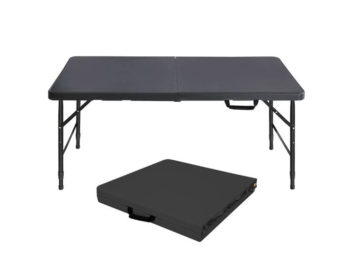 Table robuste Portable avec poignée, 9 couleurs, 125cm, pliable, hauteur réglable, pour Camping, pique-nique, fête, intérieur/extérieur