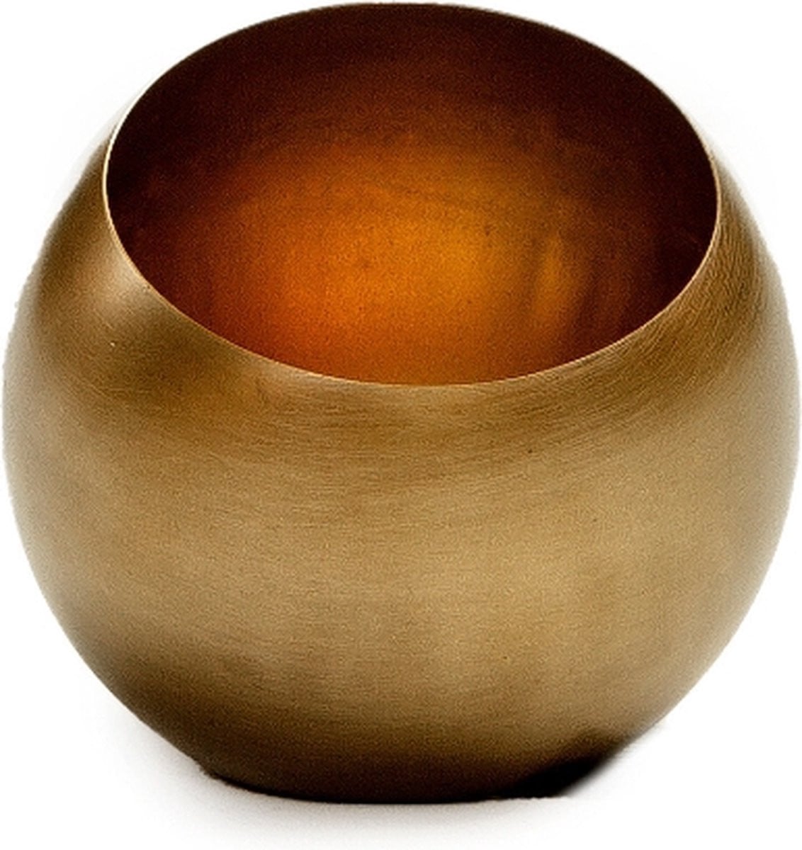 STILL Waxinelichthouder Egg Bol IJzer Warm Goud Set van 2 stuks H 11 x B 10 cm