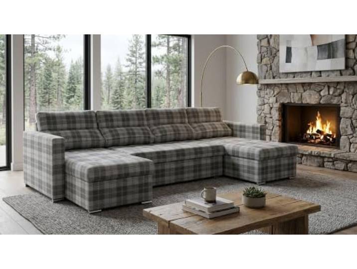 Family Meble Varius Big Wohnlandschaft mit Schlaffunktion – Grau – 6a