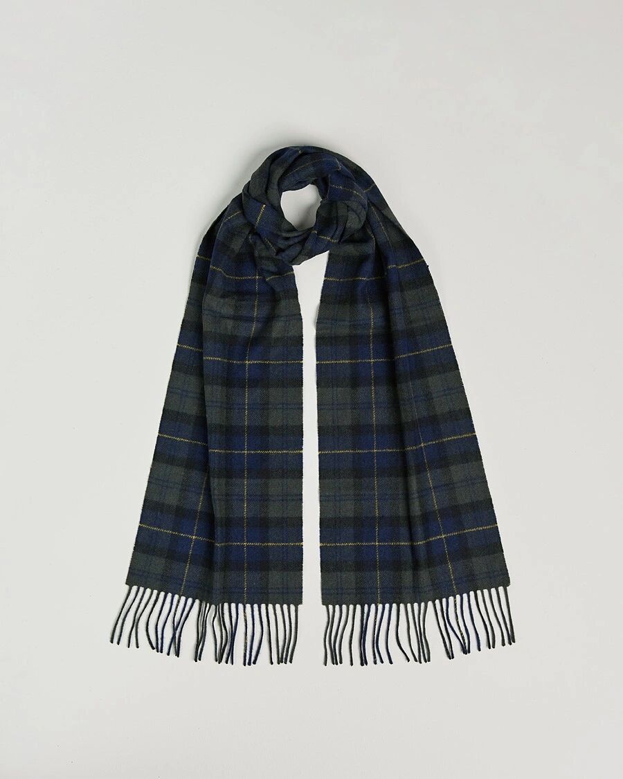 Barbour Lifestyle Tartan Lambswool Scarf Olive Night Tartan