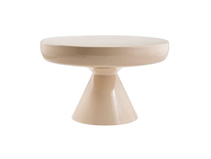 Table basse ronde en métal émaillé beige D59 cm AMINA