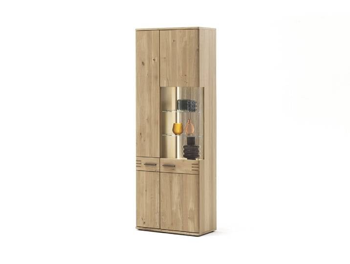 Vitrinenschrank Eiche bianco teilmassiv 75 cm Sevilla