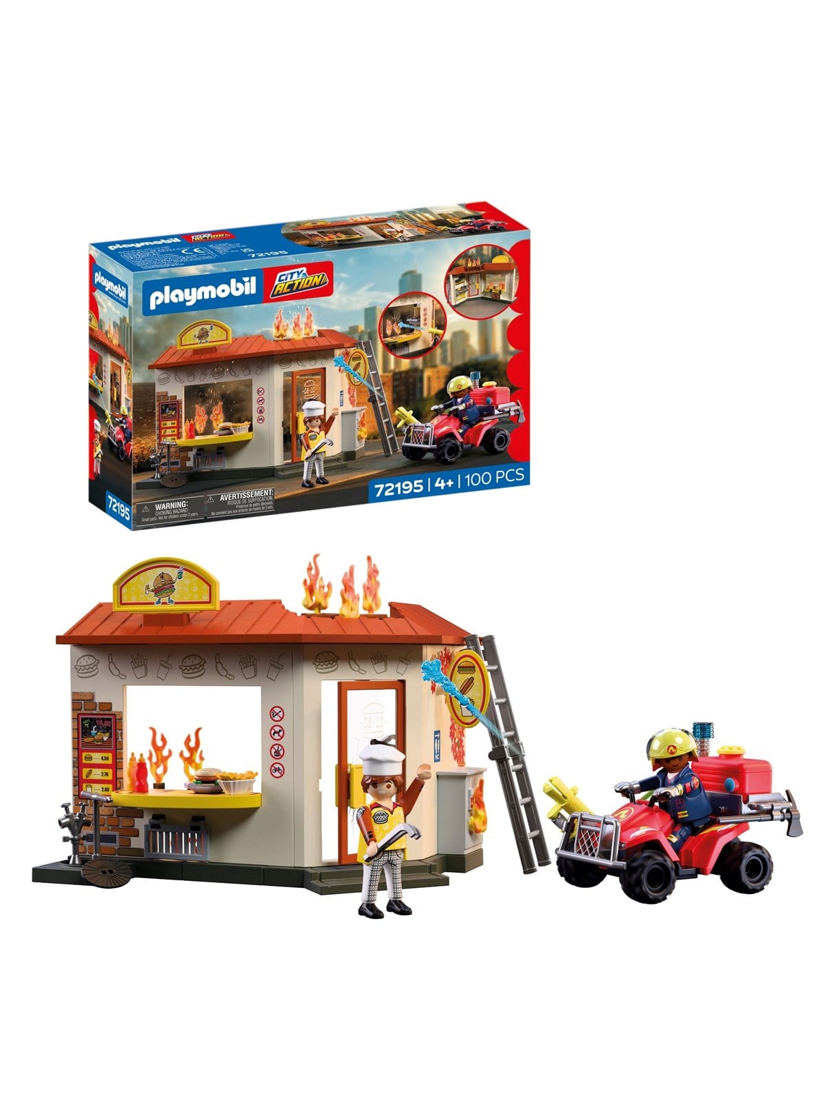 Playmobil City Action - Fire Quad with Burger Shop