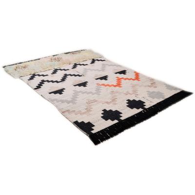 Teppich THEKO "Nomadic 3960", bunt, B:190cm H:7mm L:290cm, Baumwolle, Wolle, Teppiche, Teppich, handgewebt, mit Fransen, ideal im Wohnzimmer & Schlafzimmer