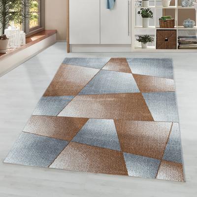 Teppich AYYILDIZ TEPPICHE "RIO 4603", rosa (kupfer), B:120cm H:8mm L:170cm, Polypropylen (PP), Teppiche, Teppich, Pflegeleicht / Strapazierfähig / Trend Colors/ Wohnzimmer