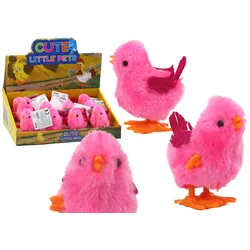 Springendes Huhn, Spielzeug-Aufziehfigur, Rosa