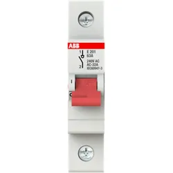 ABB E201/63R Trennschalter 1P, 63 A, Schaltgriff rot, Änderung Ursprung + Gebrauchskategorie