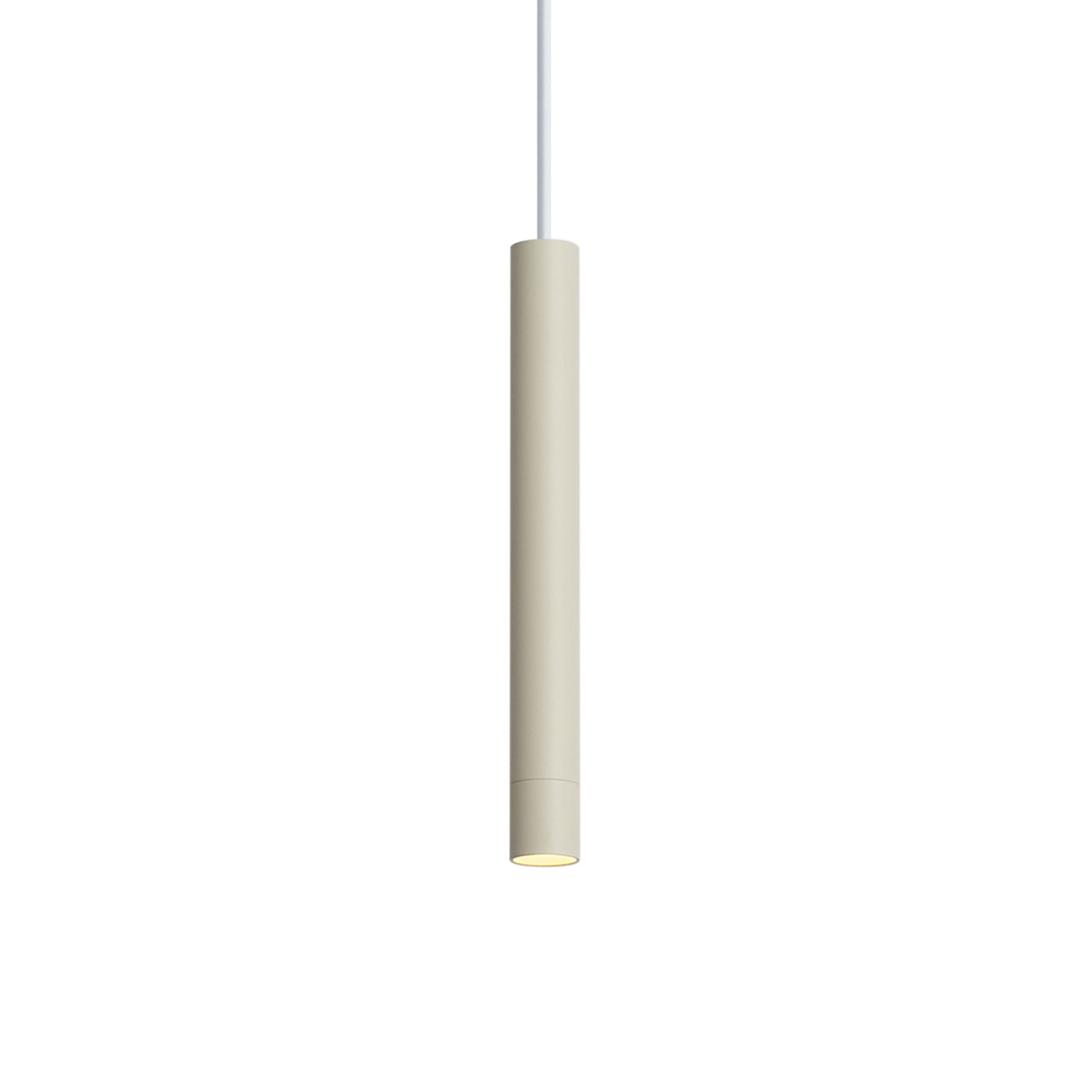 Moderne dimbare cilindervormige hanglamp beige en wit voor railsysteem - Qazqa