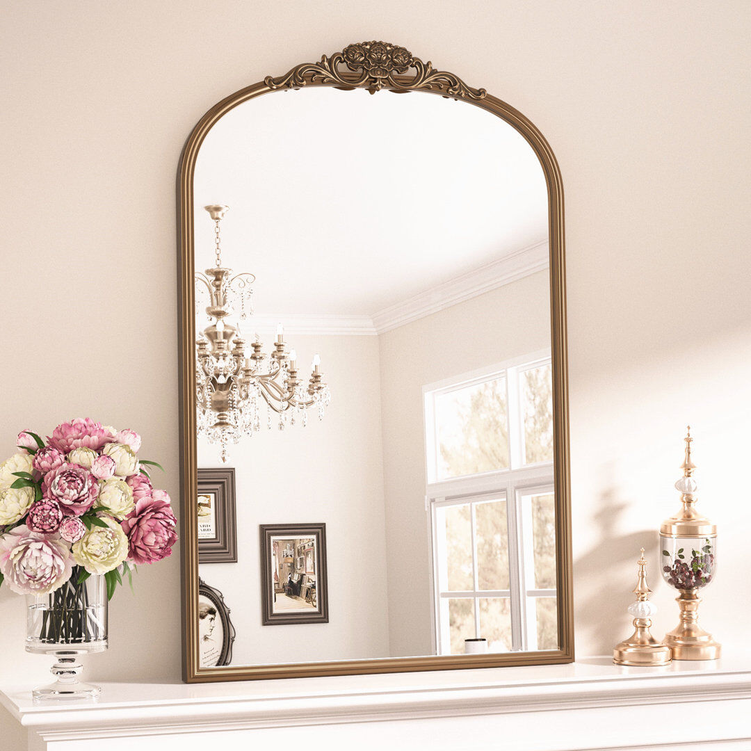 EUkeonjinn Arch Decorative Wall Accent Mirror Antique Gold 91.4cm x 61cm