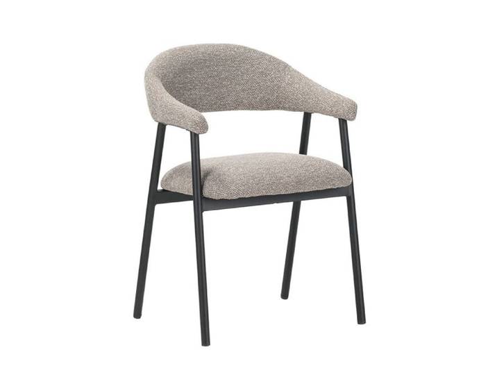 Chaise repas Mathia taupe structure noir Takasit