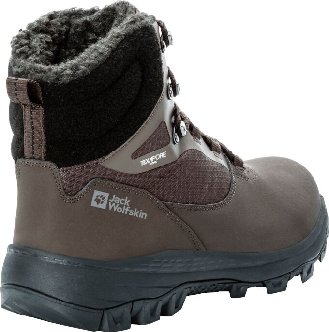 Trekkingschuh JACK WOLFSKIN "EVERQUEST TEXAPORE HIGH M", Herren, Gr. UK8-EU42, wasserdicht, Normalschaft, braun (cold, coffee), Obermaterial: Synthetik. Obermaterial 2: Textilmaterial. Futter: Polyester, Schuhe Trekkingschuh, Winterschuh, wasserdicht, war