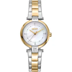 DKNY Essentials mini two tone silver gold stainless steel DK1L043M0075 - weiß,bicolor gold-silber - 28mm