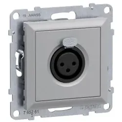 Legrand 765261 SEANO XLR-Dose 3-polig weiblich, Schraubklemmen: 0,5 mm2, inkl. Abdeckung, AL