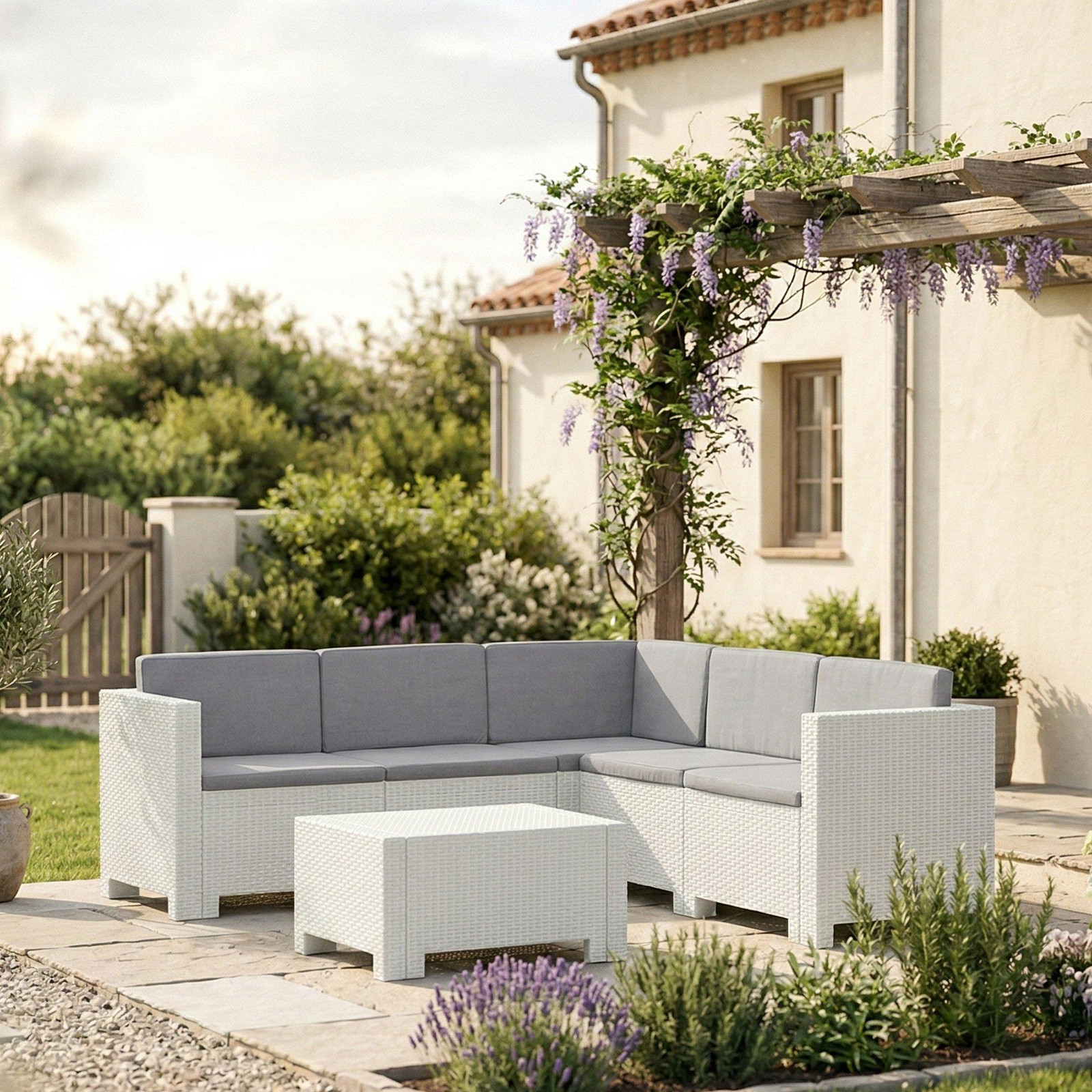 Dmora Tuinset Italy voor 5 personen, Wit